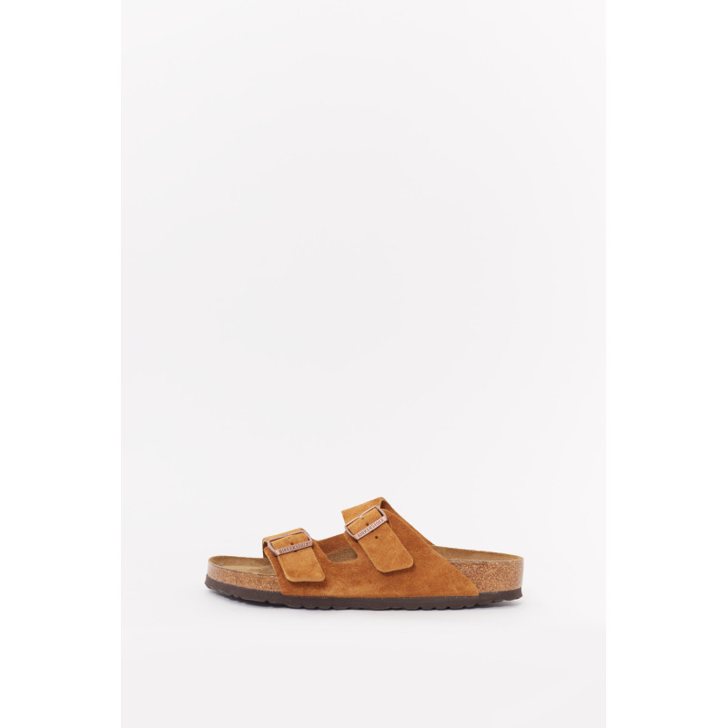 BIRKENSTOCK MINK ARIZONA NARROW SOFT FOOTBED SUEDE LEATHER SANDALS